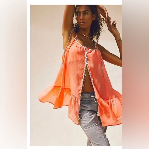 Free People Other - Free People Bali Sweet Nothing Slip
Mini Dress in orange